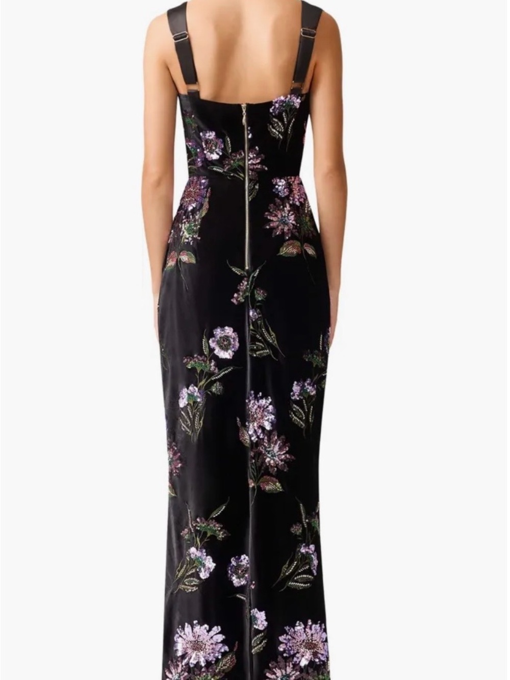 Clio Sequin Gown in Black - Picture 2 of 2